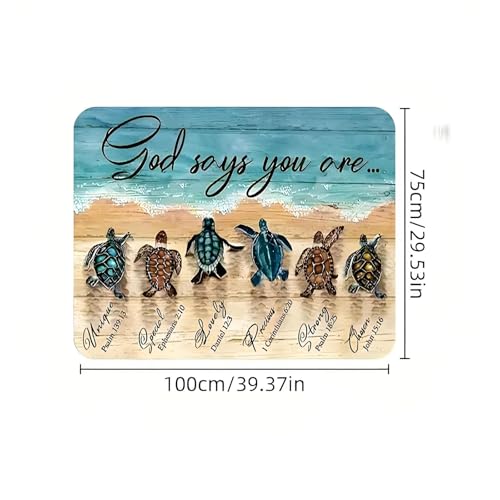 Universal Car Trunk Mat 29" x 39", Inspirational Turtle All Weather Trunk Protection Cargo Liner, Durable Cargo Mat Rear Trunk Liner, Stylish Vehicle Interior Accessories Suitable for Most Car Models - color: Inspirational Turtle