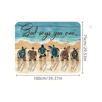Universal Car Trunk Mat 29" x 39", Inspirational Turtle All Weather Trunk Protection Cargo Liner, Durable Cargo Mat Rear Trunk Liner, Stylish Vehicle Interior Accessories Suitable for Most Car Models - color: Inspirational Turtle