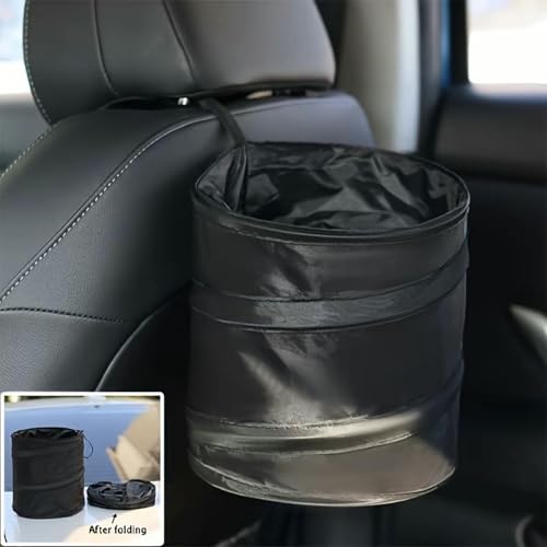 Leak-Proof Foldable Car Trash Can, Convenient Hanging Design, Durable Polyester Pop-up Trash Can, sSuitable for Cars, SUVs, Trucks, Camping, Outdoor