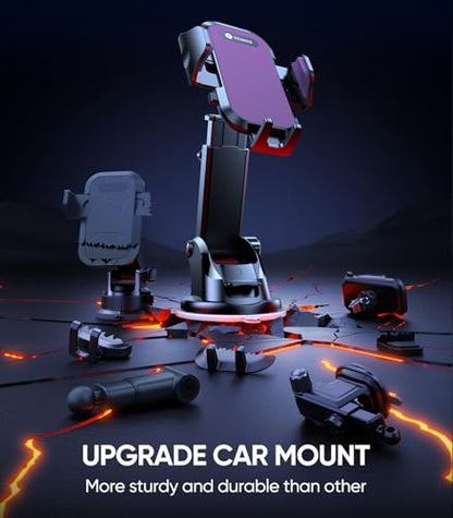 VICSEED Purple Phone Holders for Your Car [Upgraded True Military-Grade Strongest Suction] Cell Phone Mount for Car Dashboard Windshield Vent Truck Boat Stand Adjustable for iPhone Android - color: Purple