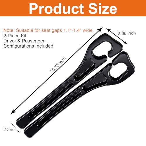 KUWSEIY 2 Pack Car Seat Gap Filler, No-Drop Seat Side Gap Seam Filler Organizer with Phone Holder, Universal Fit Fill The Gap Between Seat and Console, Auto Accessories for SUV Truck Sedan