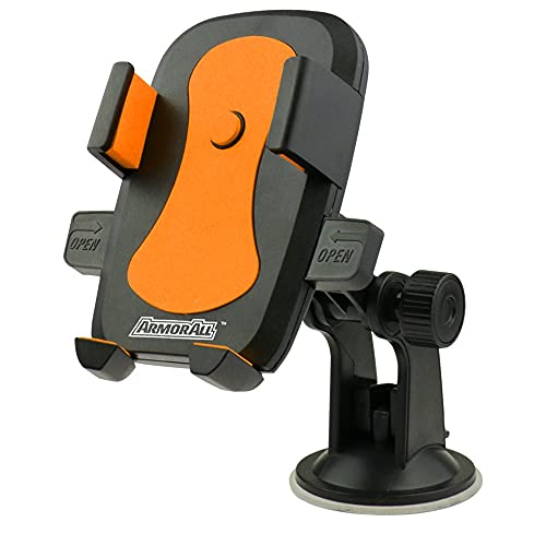 Armor All Phone Mount for Cars, 3-in-1 Phone Holder, Suction Dashboard, Windshield, & Vent Mount, 360° Rotation, Fits iPhone Max, Android, and All Smartphones, 3.5” inch Grip, Quick Release Button