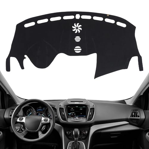 Dashboard Cover Dash Mat Fit for Fo-rd Escape 2019-2013 (Without HUD Models),Car Dash Board Mat Anti-Glare Carpet,Non-Slip Pad Sunshield Protector (Black) - color: Black, size: Fit 13-19 Escape - (Black)