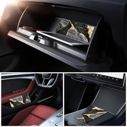 Car Registration and Insurance Holder，Colour Patterns Men Women Car License Document Registration and Insurance Card Holder - color: Black Marble