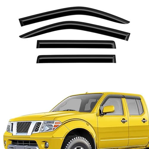 Extra Durable Window Deflectors Tape-On Window Visors Rain Guards Fit for Nissan Frontier 2005-2021 Crew Cab, Sun Visors, Wind Vent for Shades, Exterior Car Accessories - 4pcs. AG0733 - color: For Nissan Frontier 05-21