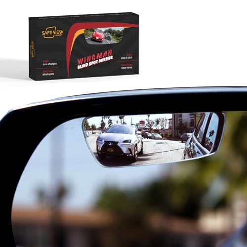 Safe View Wingman Blind Spot Mirrors – See More, Drive Safer – Real Convex Glass, Wide Angle Vision, Easy Peel & Stick, Durable Weatherproof Design - size: Wingman