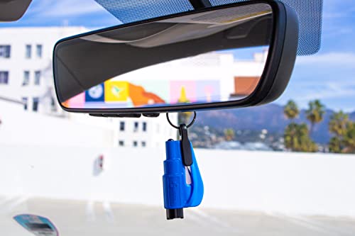 resqme The Original Emergency Keychain Car Escape Tool, 2-in-1 Seatbelt Cutter and Window Breaker, Made in USA, Family Pack of 3, Red, White, Blue - Compact Emergency Hammer - color: Red, White, Blue
