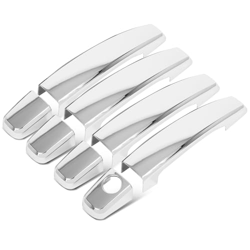 cciyu 4pcs Door Handle Cover Compatible for Chevy for Malibu 2013 2014 2015 for Cruze 09-15 for Sonic for Captiva for Trax for Buick for Encore Exterior ABS Molding Protector Trim (Chrome Plated)