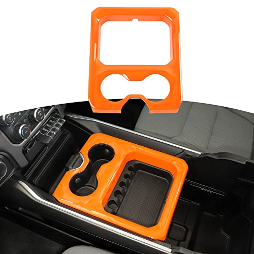 RT-TCZ for Dodge RAM Orange Center Console Cup Holder Panel Trim Cover for Dodge RAM 2018 2019 2020 2021 2022 2023 Orange Interior Accessories - color: Orange