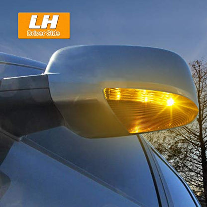 HERCOO LED Side Mirror Turn Signal Puddle Light Lamp Housing Cover Compatible with Dodge Ram 1500 2009-2018, Dodge Ram 2500 2010-2018, Ram 1500 Classic 2019-2022, Replacement for 68064949AA - size: Left-Clear