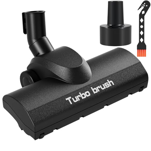 Turbo Brush Head Shop Vac Accessory 1.25" with 2.5" Hose Adapter, as 1-1/4" 2-1/2" Shopvac Attachment Wet Dry Vacuum Adaptor, Ideal for Pet Hair Removal on Carpets Area Rugs Hardfloors - style: Turbo Brush