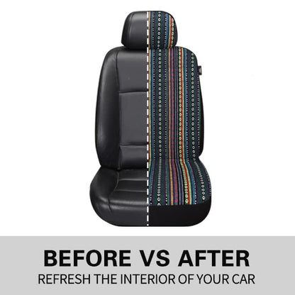 Pariitadin Baja Saddle Blanket Car Seat Covers Front Set with Seat Belt Pads, Washable Breathable Striped Woven Cloth Seat Covers for Cars, Universal Fit Most Cars, Airbag Compatible, Red/Blue - color: Red/Blue, size: FRONT PAIR