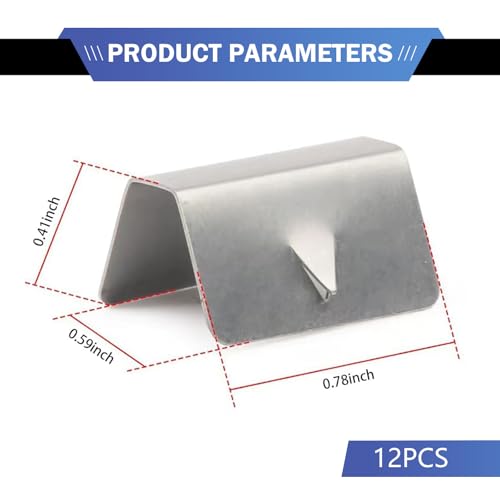 Shakas 12 PCS Car Wind Deflector Clips, Stainless Steel Wind and Rain Deflector Channel Fixed Window Clip, Modification Installation Tuning Accessory, Compatible with HEKO G3 Sned (Silver)