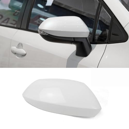 Side Mirror Cap,Car Side Wing Mirror Cover Caps for 2020 2021 2022 Toyota Corolla Replacement 87915-52251 (White, Right (Passenger) Side) - color: White, size: Right (Passenger) Side