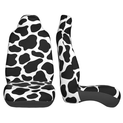 Car Seat Covers for Front Seat Only Black Cow Pattern Car Seat Covers Bucket Seat Covers for Sedan, SUV, Truck, Universal fit Automotive Seat Cover for Sedan, SUV, Truck, Breathable - color: Black Cow