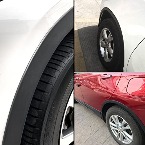 Car Wheel Eyebrow Arch Trim Lips Strip Fender Flare Protector Universal Rubber Wheel Eyebrow Protector for Car and Truck Fender Flare Edge Trim (3.8CM)