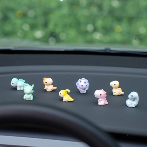 Rislobx Dinosaur Car Dashboard Decorations, 8PCS Cute Dinosaur Rearview Mirror Decor, Fun Car Interior Ornament Accessories