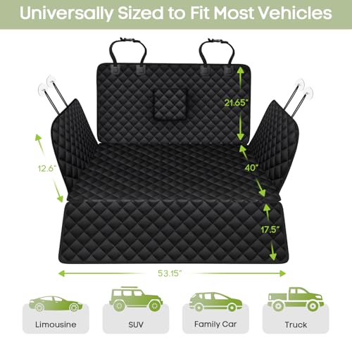 SUV Cargo Liner for Dogs, Waterproof Pet Cargo Cover with Bumper Flap Protector, Scrachproof Non-Slip Dog Seat Mat for SUVs Sedans Vans, Large Size Universal Fit