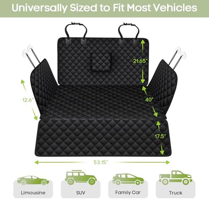 SUV Cargo Liner for Dogs, Waterproof Pet Cargo Cover with Bumper Flap Protector, Scrachproof Non-Slip Dog Seat Mat for SUVs Sedans Vans, Large Size Universal Fit
