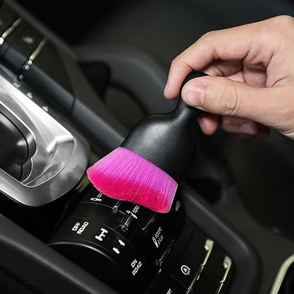 AOCISKA Car Interior Detailing Brush,Soft Bristle Cleaning Brush Car Detailing Brush Dusting Brush,Car Interior Cleaning Tool,Auto Detail Brush Car Dash Duster Brush (Black&Double Purple) - color: Black&double Purple