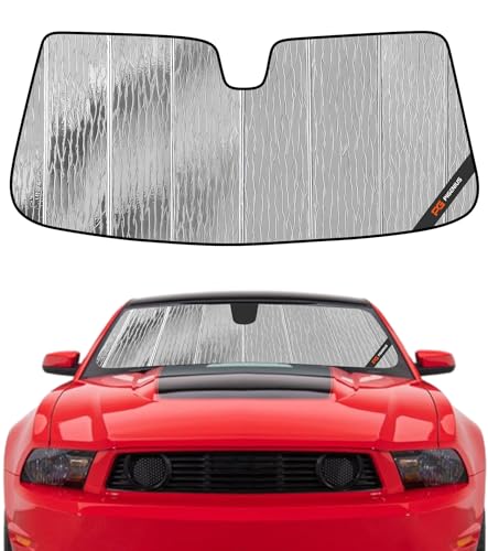 Pigenius Windshield Sun Shade for Ford Mustang 2010-2012, Custom Fit Front Window Sunshade - AstraGuard - color: Silver, size: 2010-2012