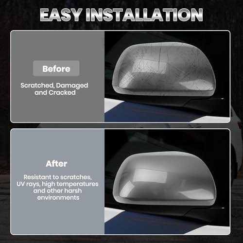 Compatible with 2012-2020 Toyota Sienna Right Side Mirror Cover Cap, Gray Passenger Side Clip-on Mirror Cap Replacement Without Turn Signal Light Replaces for 87915-08021-B1 - color: Right Gray