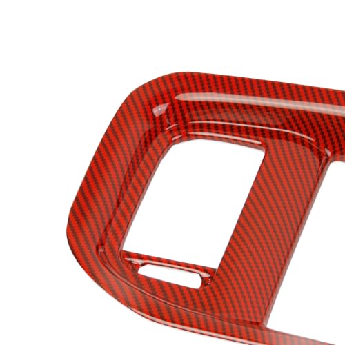 crosselec Carbon Fiber Central Control AC Switch Gear Shift Panel Cover Trim for Dodge Charger 2015-2022 (Red Carbon Fiber-Center Control) - color: Red carbon fiber-center control