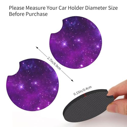 Purple Galaxy Steering Wheel Cover Purple Starry Sky Steering Wheel Cover Galaxys Breathable Universal for 15 Inch Anti-Slip Car with 2 Pieces Car Coasters Suitable for Men Women Galaxys - color: Purple Galaxy