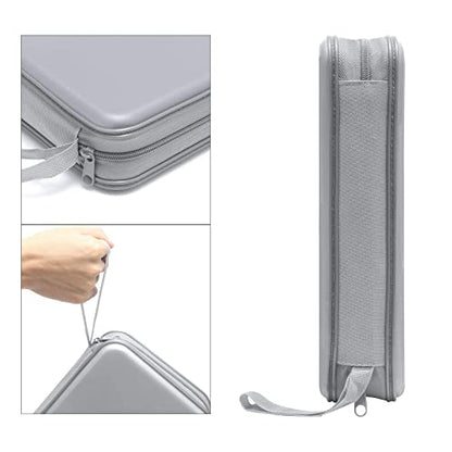 CD Case, Siveit DVD Case Holder 96 Capacity Hard Plastic CD DVD Disc Cases Storage Binder Wallet for Car Home Office Travel (Grey) - color: Silver