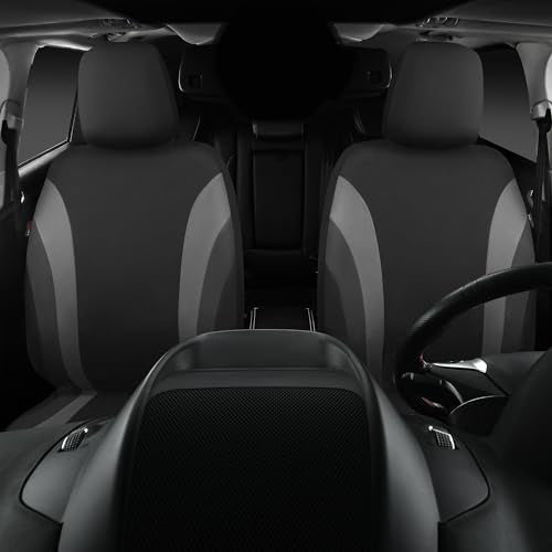 CAR PASS Line Rider Sporty Front Seat Covers,Gray Car Seat Covers Two Front Seats Only, Airbag Compatible,Universal Fit Sedans,Cars,Vans,SUV,Truck(Black and Gray) - color: Black and Gray, size: Two Front Seat