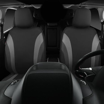 CAR PASS Line Rider Sporty Front Seat Covers,Gray Car Seat Covers Two Front Seats Only, Airbag Compatible,Universal Fit Sedans,Cars,Vans,SUV,Truck(Black and Gray) - color: Black and Gray, size: Two Front Seat