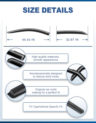 Out-Channel Window Rain Guards Fit for 2018-2024 Chevy Equinox, Extra Durable Window Visors Vent Visors Vent Shades Wind Deflector Dark Smoke Car Tape-on with Thicker 4PCS - size: Fit for 2018-2024 Chevy Equinox