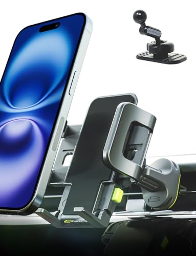 Bracketron Car Phone Holder, TripGrip Phone Mount for Car Dashboard & Air Vent, 360 Rotation One-Hand Release Car Cell Phone Holder for iPhone, Samsung, Androids. - style: Vent & 3M Stick 1.0