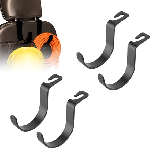 Travel Depot XL Hard Hat Holder for Truck Seat – Heavy-Duty Headrest Hooks, Hardhat Buddy Hanger & Seat Back Organizer for Hard Hats, Bags & Gear, Truck Accessory Organizer, 4-Pack - size: 4 Pack