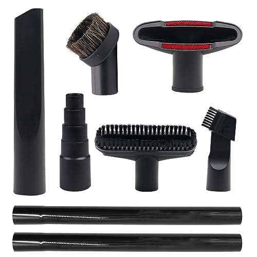 Vacuum Attachments for Shop Vac Accessories 1 1/4 inch Cleaning Accessories Kit with Universal Vacuum Hose Adapter Vacuum Extension Wand Horse Hair Brush Flexible Crevice Tool(8 PCS) - size: 8 Pack