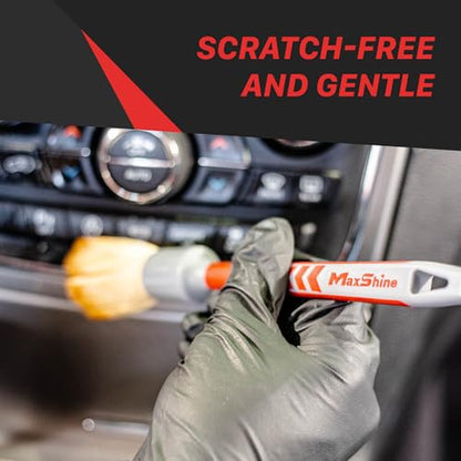 Maxshine Small #10 Universal Ultra Soft Detailing Brush – Professional Brush for Interior, Exterior, Leather Seats, Engine Bay & Wheels – Premium Car Care Detailing Tool - size: Small #10