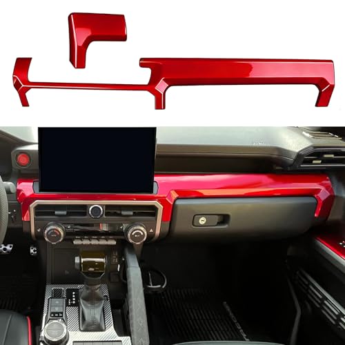 Dashboard Cover For Toyota 4Runner 2025 2026 Up(Not Fit Tac0ma) Interior Accessories 8/14 Inch Display Center Console Panel Cover Frame Decor Trim Dark Red - color: Dark Red, size: Dashboard Cover 8/14 Inch Display