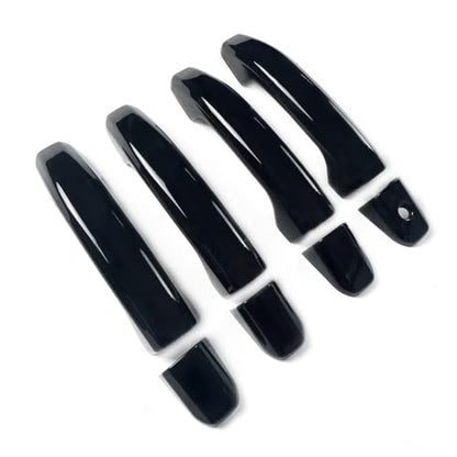 8PCS Door Handle Covers Trim Compatible with 2014-2020 Chevrolet Silverado+GMC Sierra Suvs Trucks Glossy-Black Without Passenger Keyhole - color: Glossy Black, size: 14-19 Silverado No Smartkeyhole