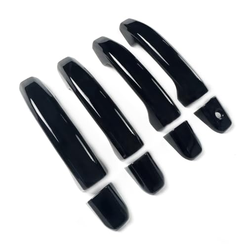 8PCS Door Handle Covers Trim Compatible with 2014-2020 Chevrolet Silverado+GMC Sierra Suvs Trucks Glossy-Black Without Passenger Keyhole - color: Glossy Black, size: 14-19 Silverado No Smartkeyhole