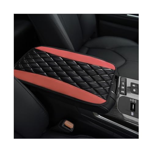 KVAEY Car Center Console Cushion Pad, 12.6 × 7.48 Inches Waterproof Car Armrest Seat Box Cover, PU Leather Armrest Cover Protector for Most Vehicle, Universal Car Interior Accessories (Black+Brown) - color: Black+Brown