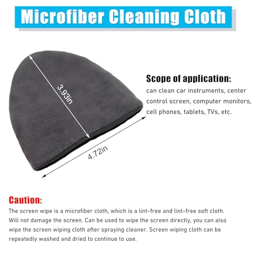 Ohleats Car Screen Cleaner, 4.72×3.93" Triangle Microfiber Auto Screen Cleaning Pad, Foldable Touch Screen Cleaner Cloth for Vehicle Dashboard LCD Display, Interior Car Accessories - color: Triangle,1Pcs