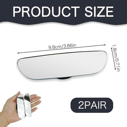 2 Pairs Blind Spot Mirror, Frameless HD Glass Convex Side Mirrors with 360 Degree Adjustable Swivel Mount, Wide Angle Rear View Car Accessories for Eliminating Blindspots on SUVs Trucks and RVs