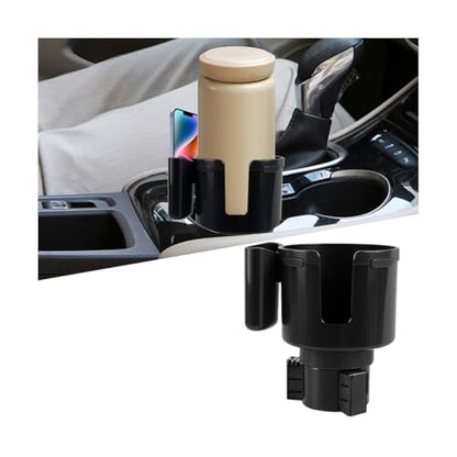 2 in 1 Car Cup Holder Expander with Phone Holder, 2.6"-3.93" Vehicle Cupholder Extender Adapter with Expandable Base, Auto Interior Water Bottle Accessories, Universal fit