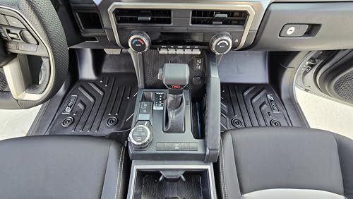 Premium MAXPRO Tacoma Floor Mats 2024 2025 2026 Toyota Tacoma Double Cab Automatic 1st&2nd Row Car Mats All Weather Waterproof TPE Floor Liners Custom Fit Truck Car Mats Accessories Tapetes Para Carro - size: 2024-2025 Toyota Tacoma, Automatic, Double Cab