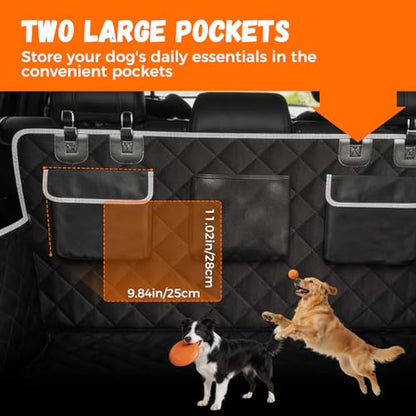 SUV Cargo Liner Dogs, Waterproof Dog Trunk Cover, Pet Cargo Mat SUV, Sedan & Van, Scratchproof Dog Seat Cover with Side Walls, Non-Slip Backing & Bumper Flap Protector, Large Size Universal Fit