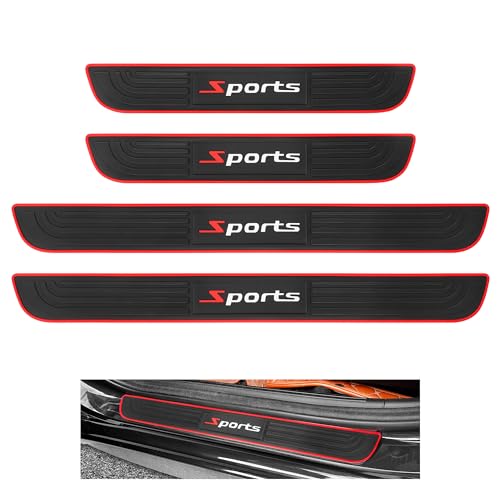 4PCS Car Door Sill Protector,Anti-Scratch Rubber Car Door Protector Edge Guards for Door Steps,Universal Automotive Exterior Accessories Waterproof Door Threshold Strips (Sport, Width 2.36") - color: Sport, size: Width 2.36"