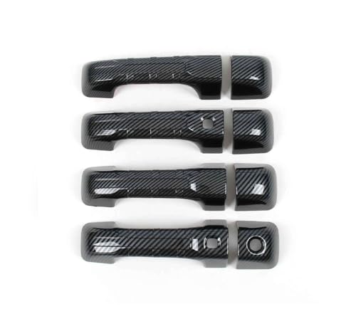 Car Accessories Fit for Dodge Ram 1500 2024 2023 2022 2021 2020 2019 Door Handle Cover Trims (Carbon Fiber with Smart Hole B) ABS 8PCS - color: Carbon Fiber With Smart Hole B
