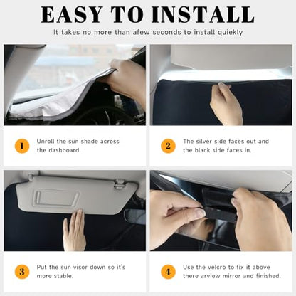 Car Windshield Sun Shade for Dodge 2010-2025 2026 RAM 2500 3500 Accessories (OEM Design) Reflective Foldable Heat Insulation Sunshade for Ultimate Protection - size: for 2010-2025 RAM 2500 3500