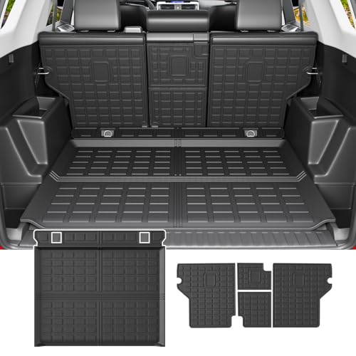 powoq Cargo Mat Compatible with 2010-2024 Toyota 4Runner Back Seat Protector Replacement for 2010-2024 Toyota 4Runner 5 Seater Accessories (Fit W/O Sliding Tray, Rear Backrest Mats+Rear Trunk Mat) - size: Compatible with Toyota 4Runner | 2010-2024