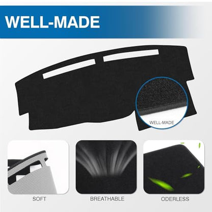 KUST Black Dash Cover for Nissan Titan 2004-2010 2011 2012 (Without Sensor, No Navi Holes) Polyester Dashboard Cover Non-Slip Center Console Dash Cover Titan Interior Accessories Sunshade No Glare - size: Titan 04-12(Black)